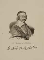 Porträtt av Armand Jean du Plessis, kardinal och hertig av Richelieu (1585-1642)